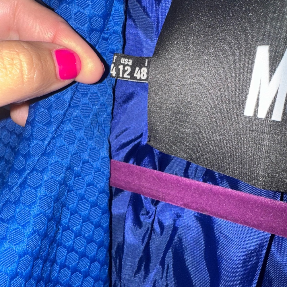 NWT RARE Love Moschino Vibrant Blue Jacket with Black Heart Accents SIZE 12 - Picture 6 of 7